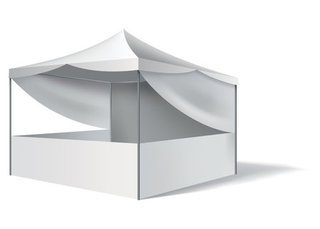 Promotional tent for effective outdoor branding. Customizable and perfect for events, trade shows and marketing campaignsのイラスト素材
