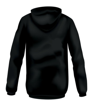 Hoodie mockup template for clothing branding and product presentation. Realistic back view. Perfect for fashion and apparel designのイラスト素材