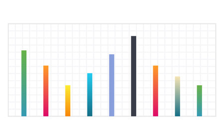 Business graph. Vector flat design infographic element. Bar chart or diagram for data visualization. Statistics icon for finance presentation, data analysis or stats toolsのイラスト素材