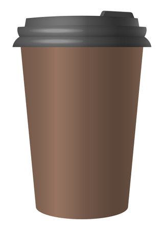 Coffee cup with place for lettering. Coffee to go. Hot street drinks, cardboard packaging plastic capのイラスト素材
