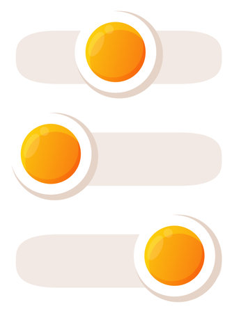 Game UI button. Mobile application or game interface element. Cartoon colorful design. Sticker or label for user interfaceのイラスト素材