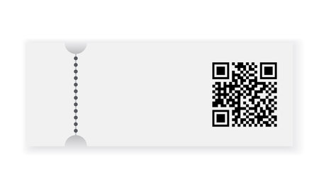 Empty ticket template. Blank concert ticket or lottery coupon. Event coupon or cinema movie theater card. Festival or circus paper empty flyer. Vector isolated illustrationのイラスト素材