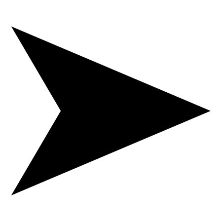 Arrow icon. Modern simple arrow or cursor. Directional arrow flat style isolated on white background. Vector illustrationのイラスト素材