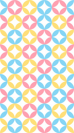 Baby textile seamless pattern. Geomteric sweet vector background. Wallpaper cover, scrappbooking paper or fabric cloth. Bright colorful childish geometry shapeのイラスト素材