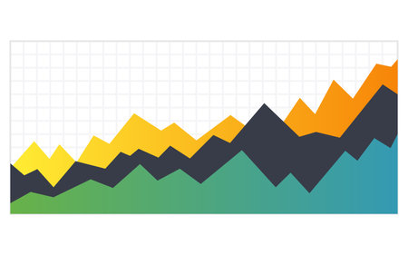 Business graph. Vector flat design infographic element. Bar chart or diagram for data visualization. Statistics icon for finance presentation, data analysis or stats toolsのイラスト素材