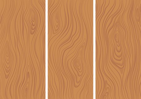 Wood textures. Brown wooden plank, cutting board, floor or table surface. Striped fiber textured background. Retro tree surface patternのイラスト素材