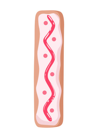 Cartoon cookies font. Vector letter baking in colored glaze. Creative gingerbread typography design. Childhood sweet donut. Letter Iのイラスト素材