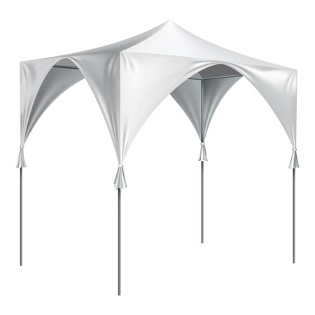 Promotional tent for effective outdoor branding. Customizable and perfect for events, trade shows and marketing campaignsのイラスト素材
