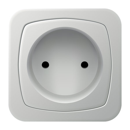 Realistic socket icon. Interior wall outlets or electric connector. Power electrical socket isolated on white backgroundのイラスト素材