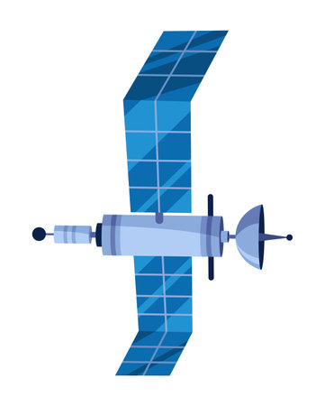 Object can fly in earth atmosphere layers. Colorful infographic icon, satellite. Vector illustrationのイラスト素材