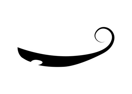 Swoosh typography text tail shape. Calligraphic decoration swish symbol. Retro underline, black stroke or ornament design vector illustrationのイラスト素材