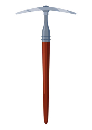Archeology icon. Equipment graphic element for mobile game, pickaxe object. Isolated archaeology vector illustrationのイラスト素材