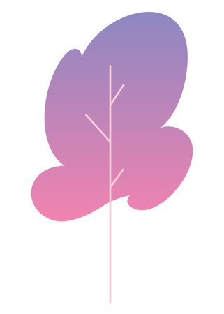 Flat minimal leaf of bush, shrub, tree, wild plant icon. Cartoon park or garden, spring landscape element. Environmental colorful isolated vegetationのイラスト素材