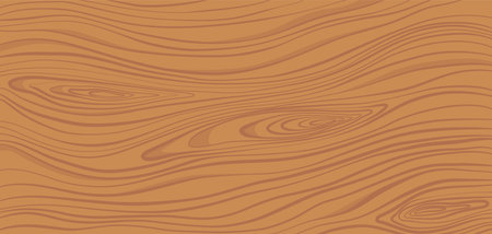 Wood texture. Brown wooden plank, cutting board, floor or table surface. Striped fiber textured background. Retro tree surface patternのイラスト素材