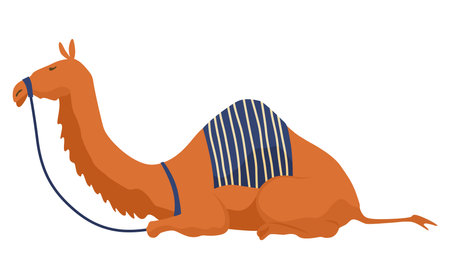 Middle east camel. Arabic desert traditional symbol. Flat vector illustrationのイラスト素材