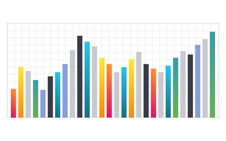 Business graph. Vector flat design infographic element. Bar chart or diagram for data visualization. Statistics icon for finance presentation, data analysis or stats toolsのイラスト素材
