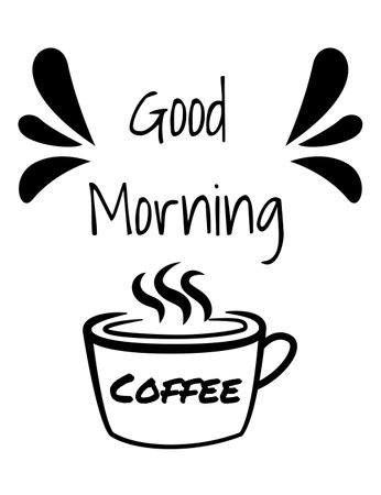 Coffee cups lettering. Phrase about Coffee to go. Typography quote design. Calligraphy style Hot drinks shop promotionのイラスト素材