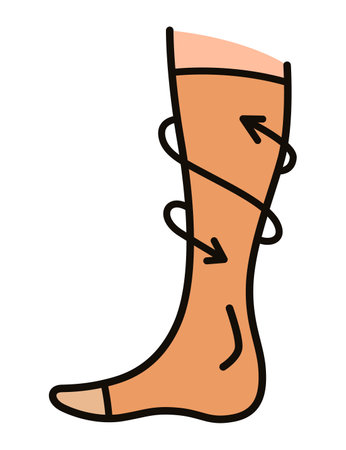 Varicose treatment icon. Violation of circulatory system. Vascular disease diagnostic. Venous insufficiency medical disease. Vector illustrationのイラスト素材