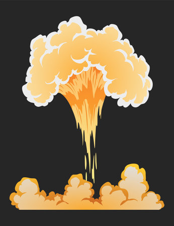 Explosion animation effect for game. Burst explosion in cartoon style. Bomb or bang. Vector isolated illustrationのイラスト素材