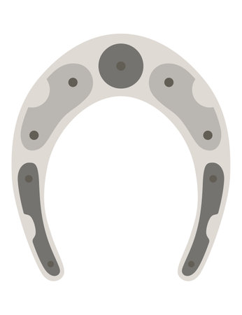 Horseshoes icon. Decorative design element, shoes for horses. Vector illustration on white backgroundのイラスト素材