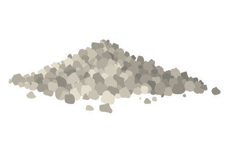 Building material. Heap of gravel. Cartoon supplies for buildings works. Construction concept. Illustration can be used for construction sites or illustrate renovation worksのイラスト素材