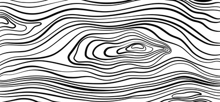 Wood texture. Clack wooden plank, cutting board, floor or table surface. Striped fiber textured background. Retro tree surface pattern in coloring styleのイラスト素材