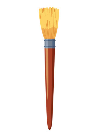 Archeology icon. Equipment graphic element for mobile game, brush object. Isolated archaeology vector illustrationのイラスト素材