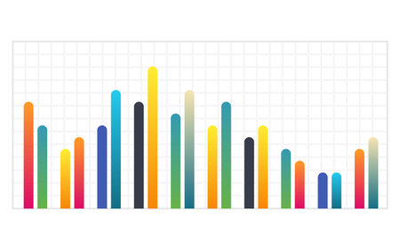 Business graph. Vector flat design infographic element. Bar chart or diagram for data visualization. Statistics icon for finance presentation, data analysis or stats toolsのイラスト素材