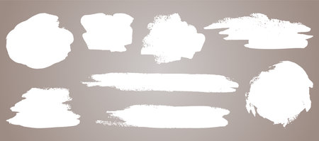 Abstract vector paint set. Isolated grunge elements for paper design. Ink paint brush stains or spots on light backgroundのイラスト素材