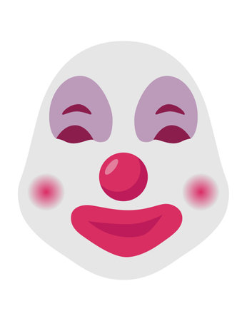 Cartoon clown face mask vector iconのイラスト素材