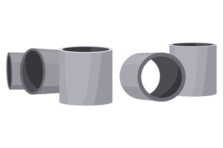 Building material. Concrete rings. Cartoon supplies for buildings works. Construction concept. Illustration can be used for construction sites or illustrate renovation worksのイラスト素材
