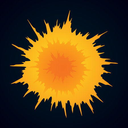 Explosion animation. Animation for game of the explosion effect. Cartoon animation for game. Exploding effect. Hand drawn vector illustrationのイラスト素材