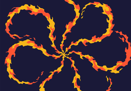 Comic book flame background. Cartoon explosion element. Boom cloud and flame, smoke and explode. Boom effect, vector element for game designのイラスト素材