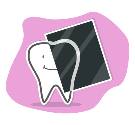 Teeth care treatment concepts. Healthy happy teeth. Vector illustrationのイラスト素材