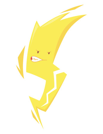 Cute weather icon set. Emotional weather forecast. Cute lightningのイラスト素材