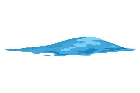 Animation water wave frame. Water splash for animation and visual effects. Sea or ocean wave with drops or splatters. Cartoon vector illustrationのイラスト素材