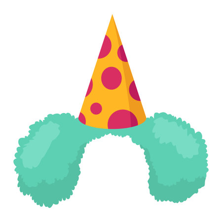 Photo Booth Prop clown wig. Vector illustrationのイラスト素材