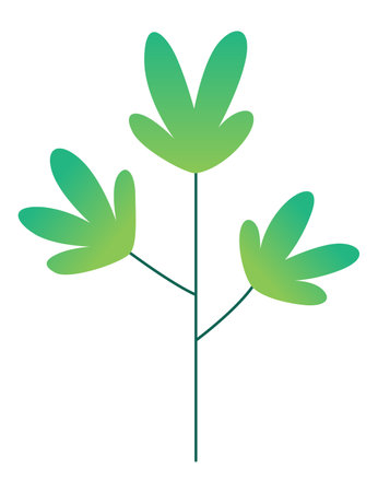 Flat minimal leaf of bush, shrub, tree, wild plant icon. Cartoon park or garden, spring landscape element. Environmental colorful isolated vegetationのイラスト素材