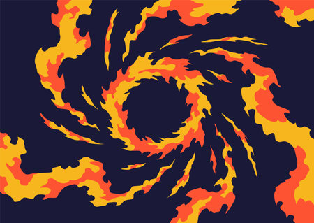 Comic book flame background. Cartoon explosion element. Boom cloud and flame, smoke and explode. Boom effect, vector element for game designのイラスト素材