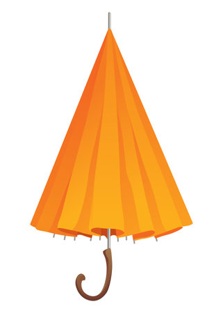 Umbrella. Parasol folded, side view. Hand-held rain, sun or windbreak protection. Vector illustration isolated on white backgroundのイラスト素材