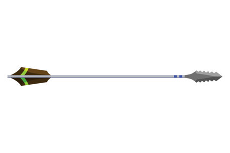 Medieval arrow. Fighting decorative cartoon arrows Design element for poster, label or sign on menu. Color vintage symbolsのイラスト素材
