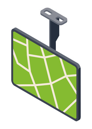 Gps navigator with navigation map icon isometric. Automotive navigation system symbol, automobile controls element. Vector illustration 3D gps sign on white backgroundのイラスト素材