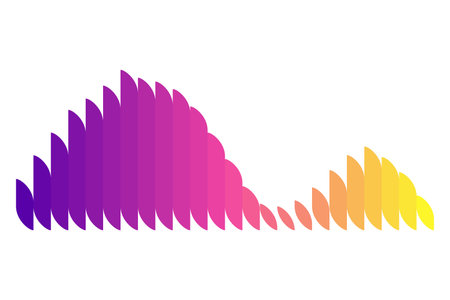 Color sound wave. Audio digital equalizer technology, musical pulse vector Illustration. Voice line...