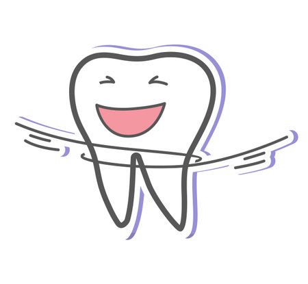 Teeth care and hygiene concept. Healthy happy teeth. Vector illustrationのイラスト素材