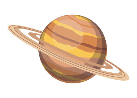 Solar system design icon element. Galaxy discovery and exploration. Astronomy science banner design for kids learning. Flat design cartoon style vector illustrationのイラスト素材