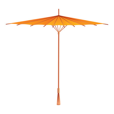 Umbrella. Parasol side view. Hand-held rain, sun or windbreak protection. Vector illustration isolated on white backgroundのイラスト素材
