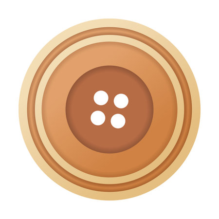 Sewing button icon, isolated on white. Circular button for clothes, art or crafts. Fashion and needlework. Vector isolated illustrationのイラスト素材