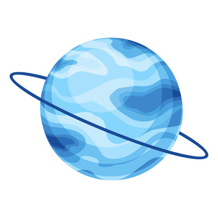 Solar system design icon element. Galaxy discovery and exploration. Astronomy science banner design for kids learning. Flat design cartoon style vector illustrationのイラスト素材