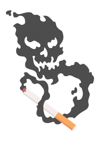 Smoking dangers icon. Awareness about smoking and poison of cigarette. Resulting premature organ damage. Smoking is harmful to human organsのイラスト素材
