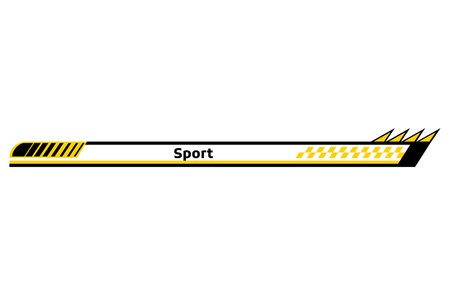 Car race stripe. Automobile identity. Vehicle marking element for transport modifying. Speed line, racing tuning strip or car sticker. Vector illustration isolated on white backgroundのイラスト素材